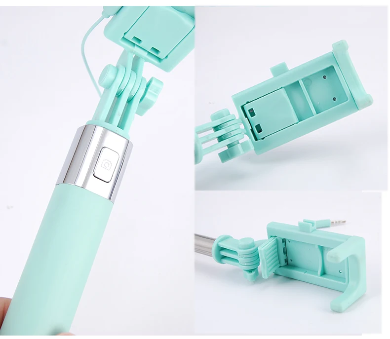 HOTR Mirror Selfie Stick Monopod Premium Quality Wired Selfie Stick Extendable for iPhone 6 Plus 5 5s 4s For Samsung S8 plus s7