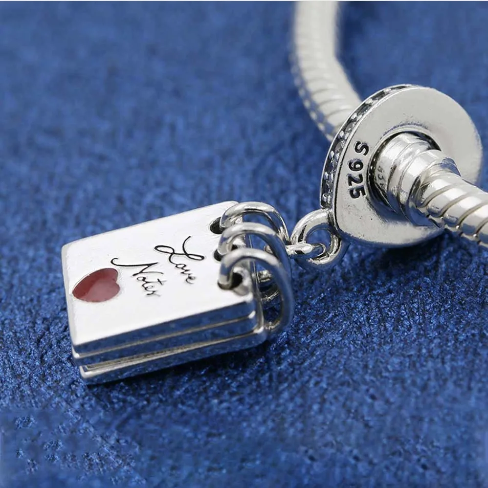 925 Sterling Silver Beads Fit Original Pandora Bracelet Love Notes Charm Clear CZ Crimson Red Enamel for Women Jewelry Making
925 Sterling Silver Beads Fit Original Pandora Bracelet Love Notes Charm Clear CZ Crimson Red Enamel for Women Jewelry Making