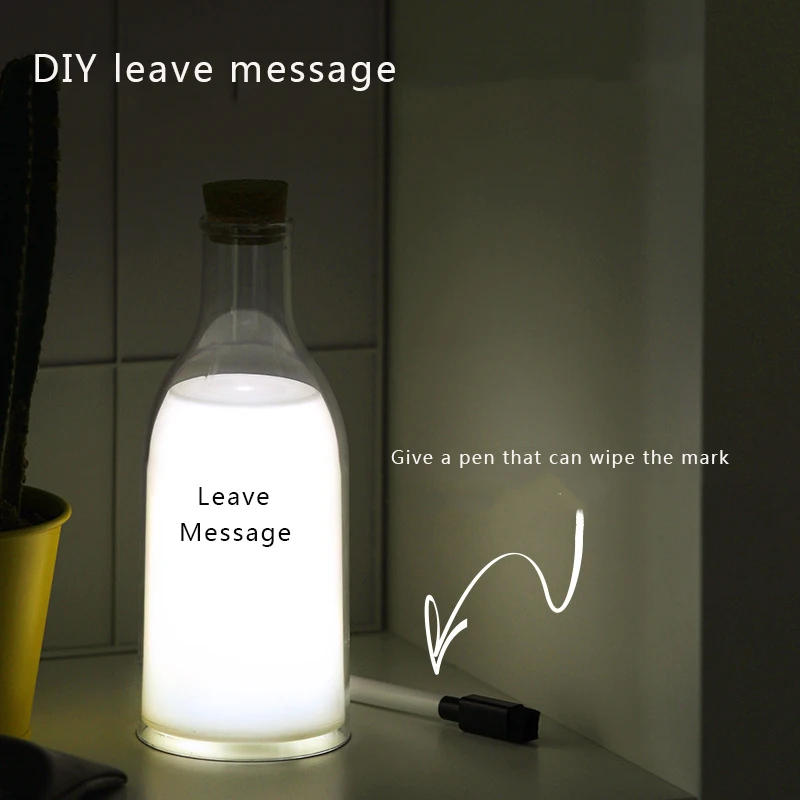 Creative Milk Bottle Night Light USB Charger Bedside LED Lamp Help Sleep Atmosphere Lamp DIY Gift Bottle to Leave A Message
Creative Milk Bottle Night Light USB Charger Bedside LED Lamp Help Sleep Atmosphere Lamp DIY Gift Bottle to Leave A Message