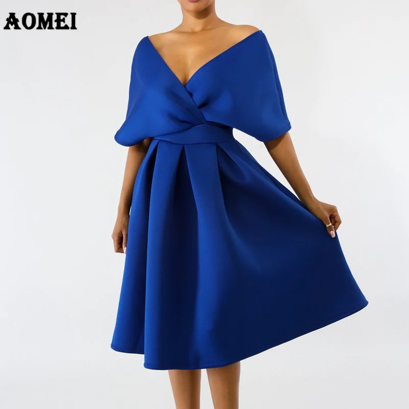 Women Swing Dress Backless Pleated Elegant Party Wear Deep V Neck Blue White Black Classy Vestido Fashion Summer Dresses Clothes
Women Swing Dress Backless Pleated Elegant Party Wear Deep V Neck Blue White Black Classy Vestido Fashion Summer Dresses Clothes