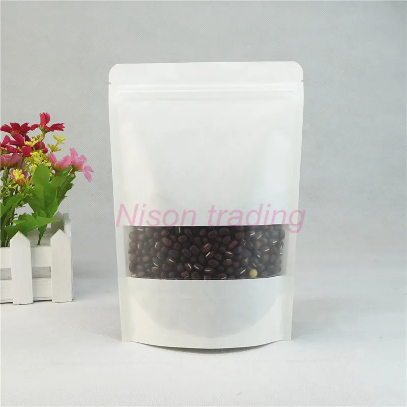 15x22cm,100pcs White Stand Kraft paper bags with matte frosted window zipper sealed, Reusable ziplock paper pouch Nuts sack pack
15x22cm,100pcs White Stand Kraft paper bags with matte frosted window zipper sealed, Reusable ziplock paper pouch Nuts sack pack