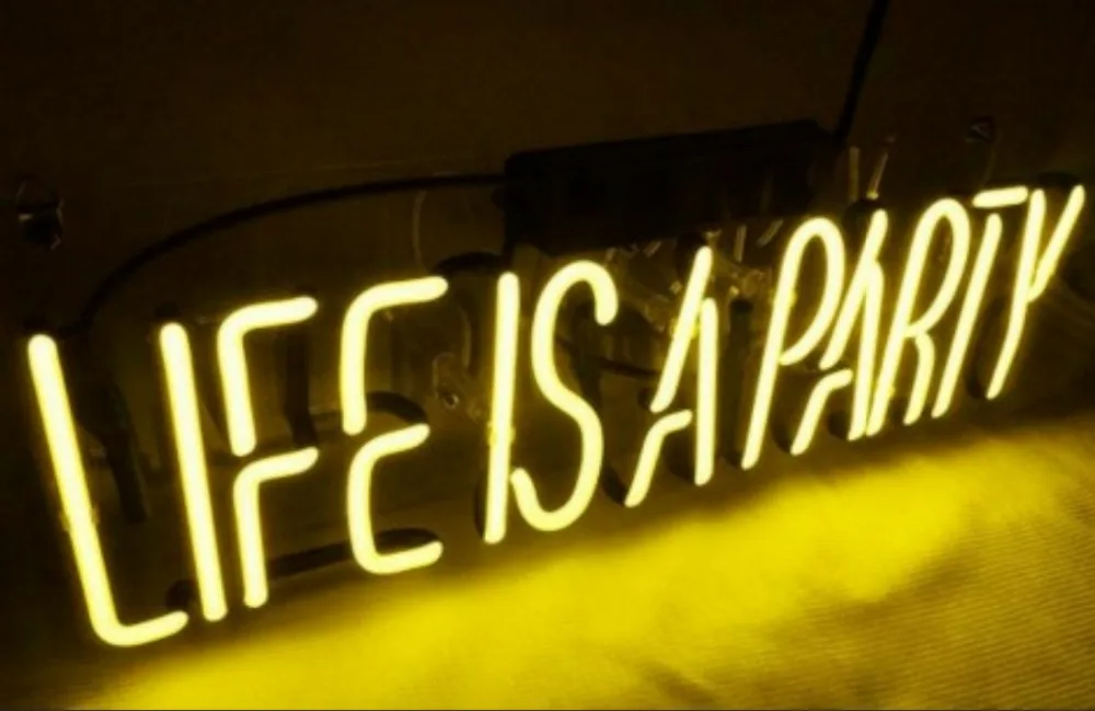 Custom Life is A Party Glass Neon Light Sign Beer Bar 
Custom Life is A Party Glass Neon Light Sign Beer Bar