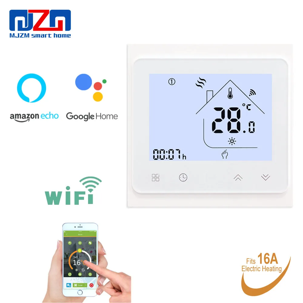 MJZM 16A-002-WiFi & Hand Control Thermostat Temperature Control for Electric Heating Work with Alexa Google Home 16A Thermostat
MJZM 16A-002-WiFi & Hand Control Thermostat Temperature Control for Electric Heating Work with Alexa Google Home 16A Thermostat