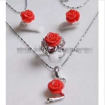 Women's cospay women's Carved Pink Coral Flower Earrings/Ring/Necklace Pendant Set A06^^^@^ GP style Fine jewe
Women's cospay women's Carved Pink Coral Flower Earrings/Ring/Necklace Pendant Set A06^^^@^ GP style Fine jewe