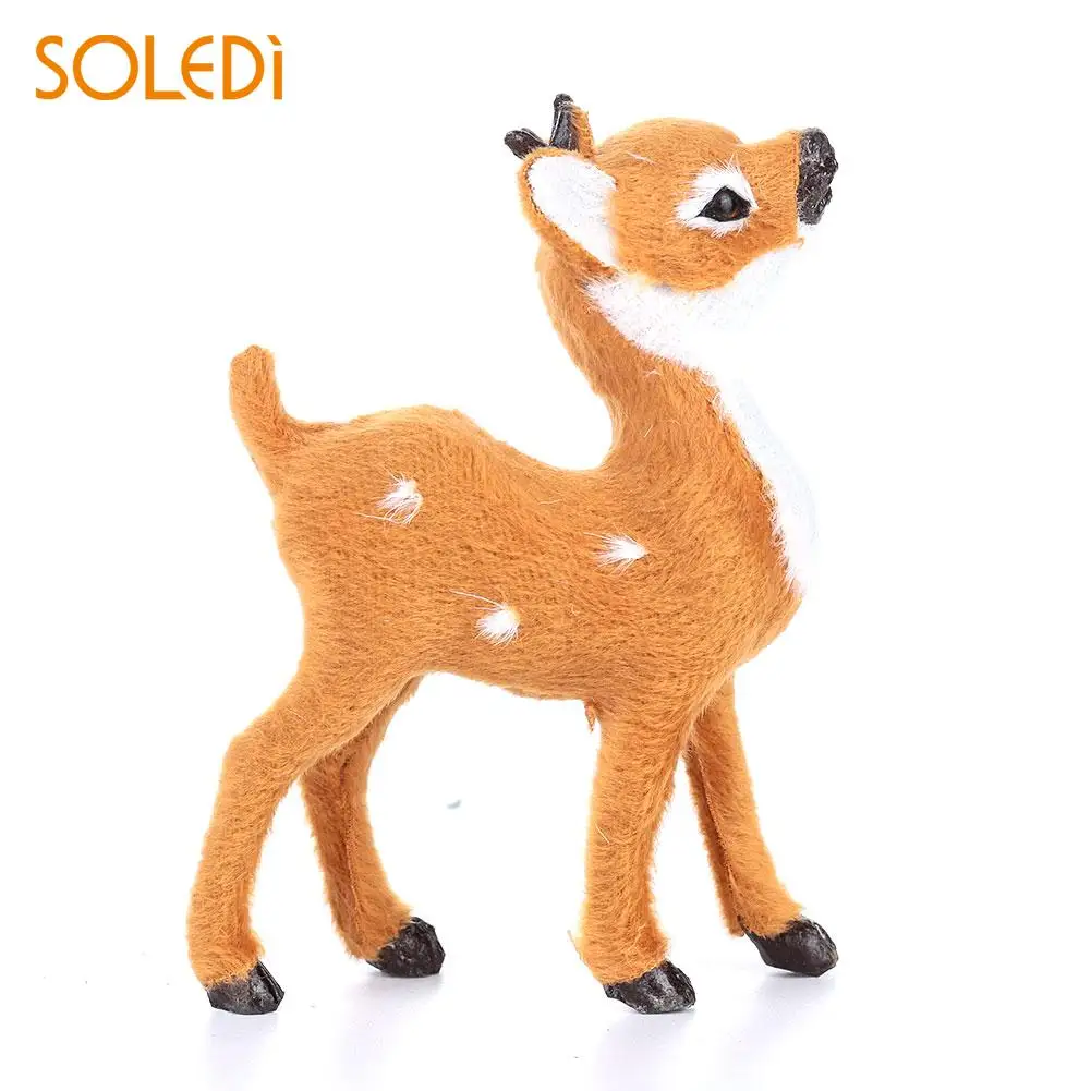 

Sika Deer Standing Shop Window Beautiful Plush Plastic Christmas Reindeer Simulated Desktop Xmas Elk Home Decor Doll Ornaments