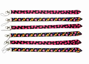 100 PCS Pink & Multicolor Heart key lanyards id badge holder keychain straps for mobile phone Wholesale Free Shipping 
100 PCS Pink & Multicolor Heart key lanyards id badge holder keychain straps for mobile phone Wholesale Free Shipping