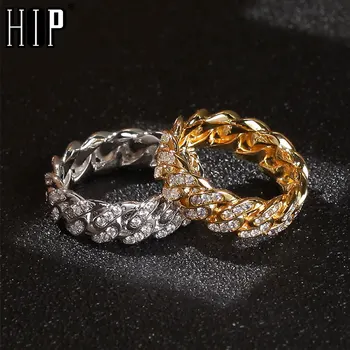 Hip Hop Popular Bling Iced Out Cuban Chain Copper Zircon Ring For Men Women Jewelry Gold
Hip Hop Popular Bling Iced Out Cuban Chain Copper Zircon Ring For Men Women Jewelry Gold