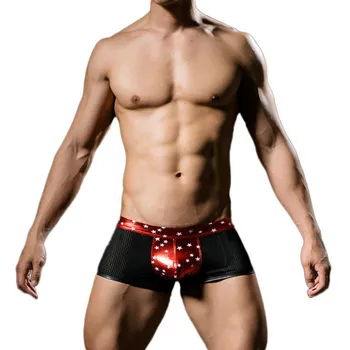 New Men Boxers Star Printed Underwear Sexy Faux Leather Fashion Boxers Shorts Panties Tight Boy Satin Boxers Clubwear Nightwear
New Men Boxers Star Printed Underwear Sexy Faux Leather Fashion Boxers Shorts Panties Tight Boy Satin Boxers Clubwear Nightwear