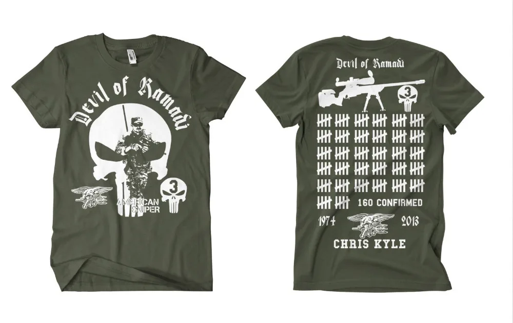 The Devil of Ramadi T-Shirt Oliv Chris Kyle American Sniper Scharfschutze Cpo Hot Sale New Double-sided Men'S New Fashion Shirt
The Devil of Ramadi T-Shirt Oliv Chris Kyle American Sniper Scharfschutze Cpo Hot Sale New Double-sided Men'S New Fashion Shirt