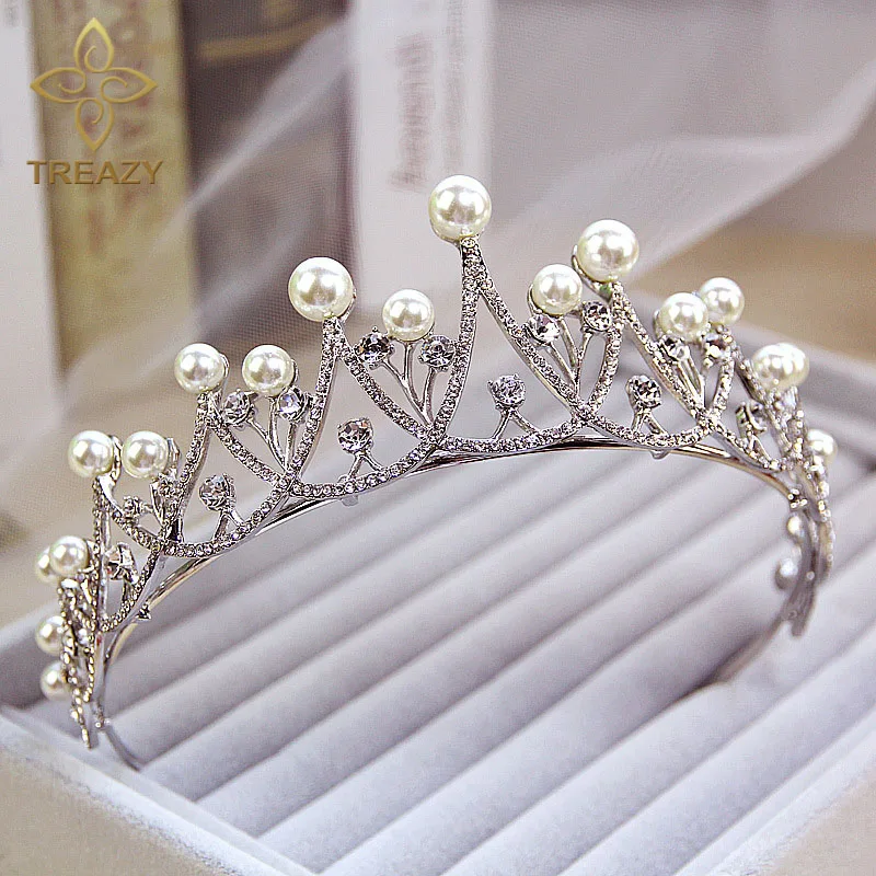 TREAZY Crystal Imitate Pearl Tiara Crown Bridal Hair Accessories Wedding Quinceanera Tiaras And Crowns Pageant Diamante Tiara
TREAZY Crystal Imitate Pearl Tiara Crown Bridal Hair Accessories Wedding Quinceanera Tiaras And Crowns Pageant Diamante Tiara