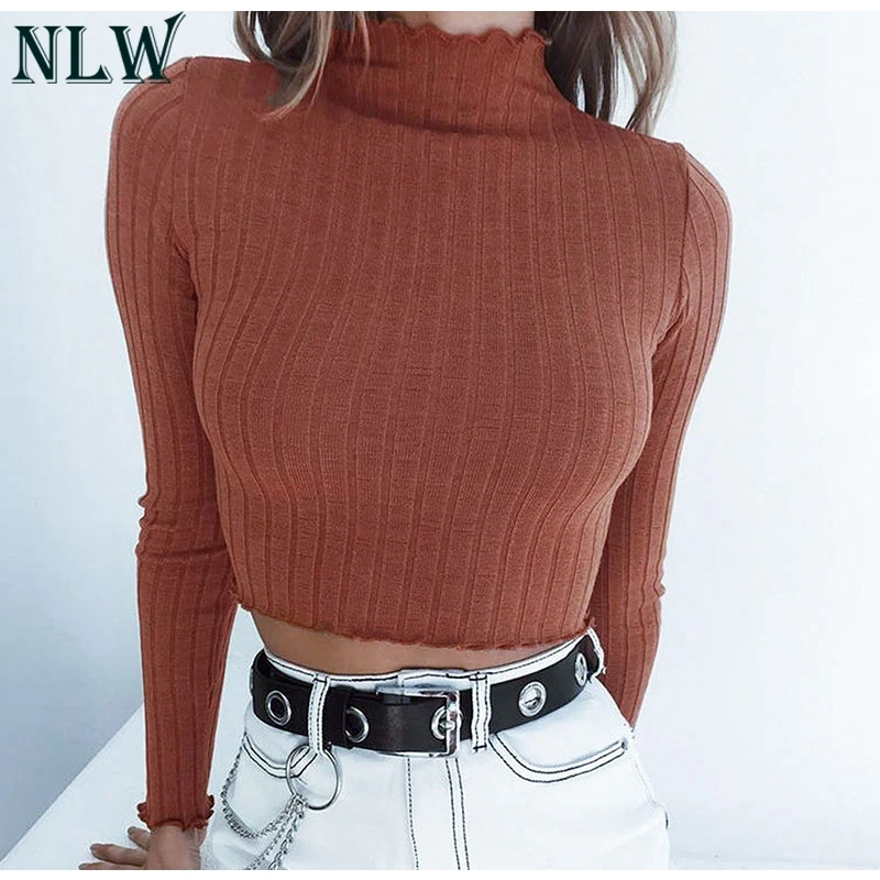 NLW Autumn Winter 2019 Basic Crop Ribbied Sweater Women Flounce Sleeve Sexy Sweaters Long Sleeve Solid Sweater Pullovers Jumper
NLW Autumn Winter 2019 Basic Crop Ribbied Sweater Women Flounce Sleeve Sexy Sweaters Long Sleeve Solid Sweater Pullovers Jumper