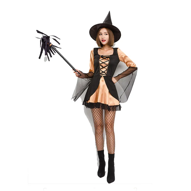 Adult Witch Costume Halloween Christmas Witch Dress Sexy Costumes For Women anime game cosplay Long Orange Swallowtail Dresses
Adult Witch Costume Halloween Christmas Witch Dress Sexy Costumes For Women anime game cosplay Long Orange Swallowtail Dresses