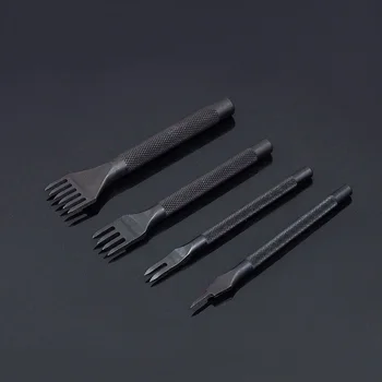 4 PCS Set Leathercraft 1/2/4/6 Prong 4mm 4/25 Inch Chisel Leather Craft Tools Hole Punch,DIY Lacing Stitching Perforate Black
4 PCS Set Leathercraft 1/2/4/6 Prong 4mm 4/25 Inch Chisel Leather Craft Tools Hole Punch,DIY Lacing Stitching Perforate Black