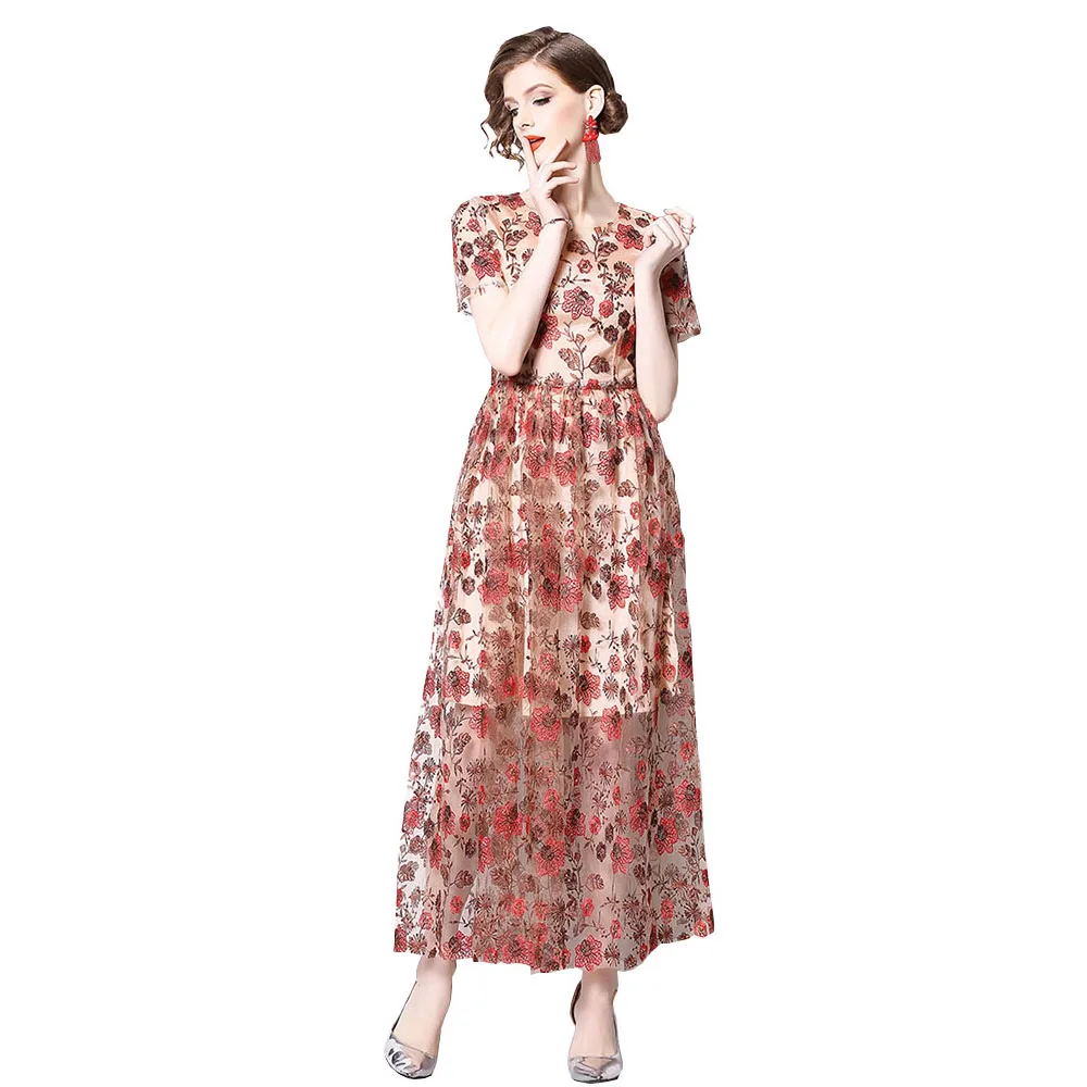 Heavy Floral Embroidered Woman Party Dress Summer New Short Sleeve A-line Long Dresses OL Elegant Dress Star Style Woman Dress
Heavy Floral Embroidered Woman Party Dress Summer New Short Sleeve A-line Long Dresses OL Elegant Dress Star Style Woman Dress