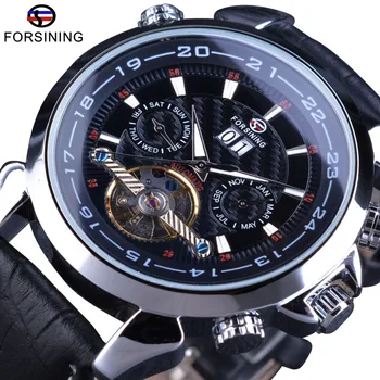 Forsining Tourbillion Automatic Wrist Watch Calendar Display Genuine Leather Strap Mens Watch Top Brand Luxury Calendar Clock 
Forsining Tourbillion Automatic Wrist Watch Calendar Display Genuine Leather Strap Mens Watch Top Brand Luxury Calendar Clock