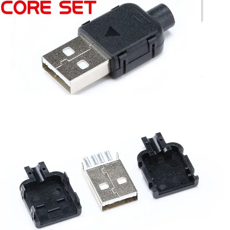 10 комплектов сделай сам USB 2 0 разъем типа А штекер 4 контакта сборный адаптер