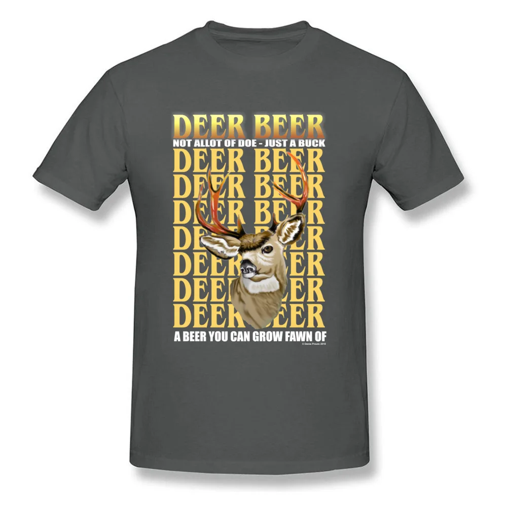 Tops Tees Deer Beer Father Day Funky Classic Short Sleeve Pure Cotton Round Neck Men T Shirts Classic T-shirts Deer Beer carbon