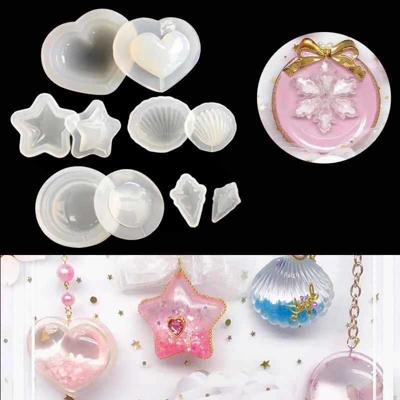 Water Injection Hollow Silicone Jewelry Molds DIY Craft Shells Heart Round Star Handmade Earrings Keychain Molds Jewelry Tools
Water Injection Hollow Silicone Jewelry Molds DIY Craft Shells Heart Round Star Handmade Earrings Keychain Molds Jewelry Tools