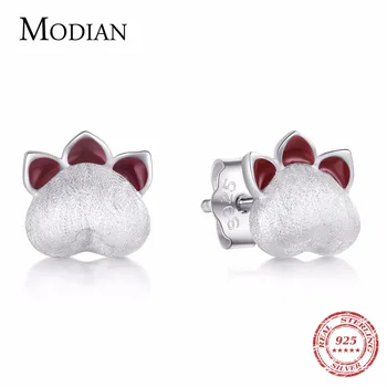Modian 925 Sterling Silver Fashion Stud Earrings Lovely Cat Claws Earring For Women Party Trendy Cut Enamel Jewelry brincos 
Modian 925 Sterling Silver Fashion Stud Earrings Lovely Cat Claws Earring For Women Party Trendy Cut Enamel Jewelry brincos