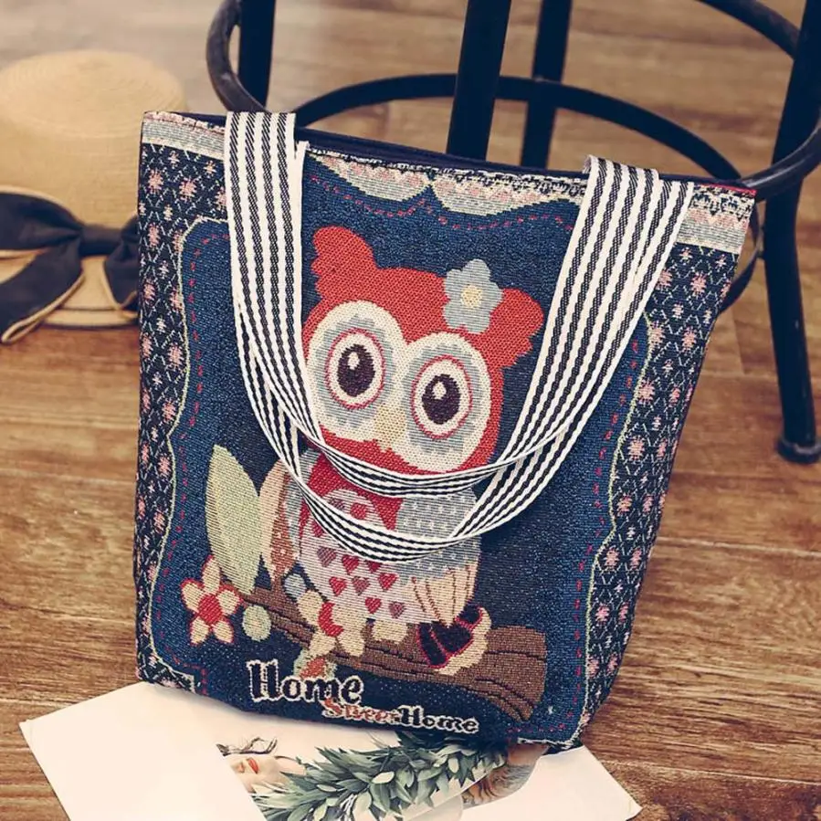 Tote Bags For Women Handbag Cartoon Owl Canvas Shoulder Bag Female Handbags Female Tote Bag School F392
Tote Bags For Women Handbag Cartoon Owl Canvas Shoulder Bag Female Handbags Female Tote Bag School F392