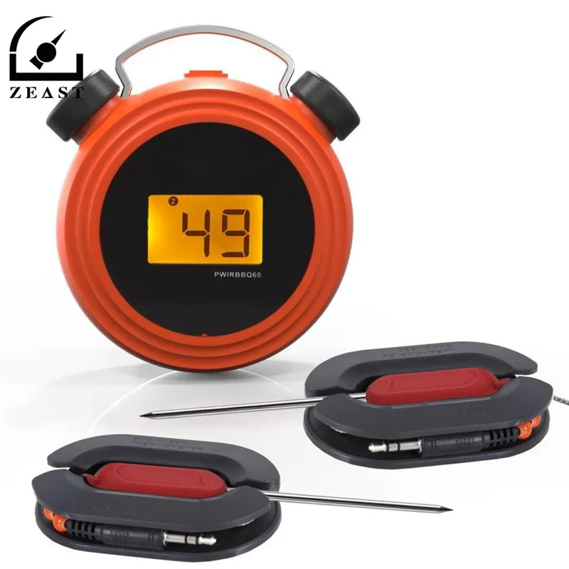 Smart Wireless Remote Alert bluetooth Digital BBQ Food Thermometer Barbecue Temperature Tester with Stainless Dual Probes
Smart Wireless Remote Alert bluetooth Digital BBQ Food Thermometer Barbecue Temperature Tester with Stainless Dual Probes