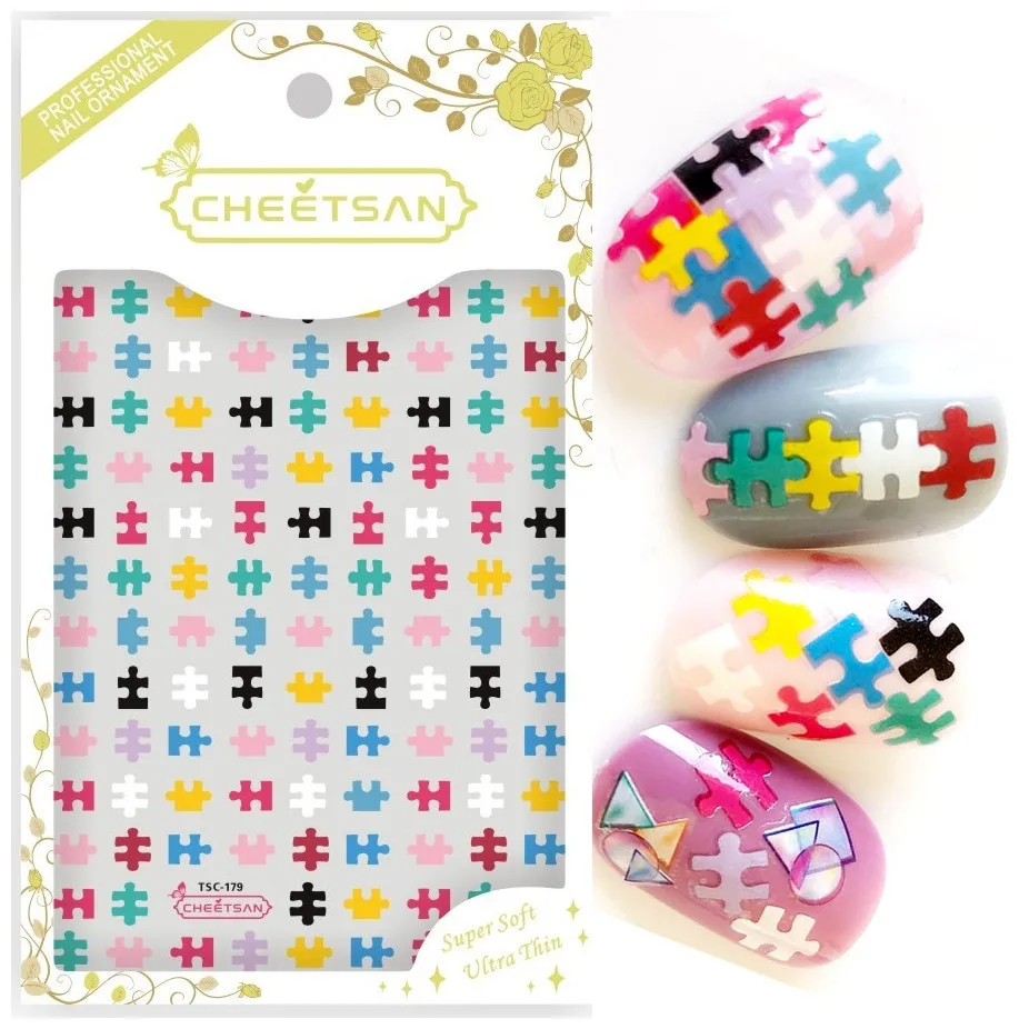 TSC-179 Cheetsan colorful puzzle newest 3d nail art stickers nail decals export quality gold sticker
TSC-179 Cheetsan colorful puzzle newest 3d nail art stickers nail decals export quality gold sticker