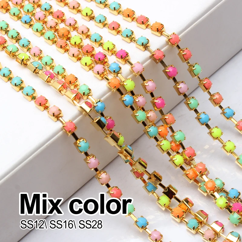 Mix Color 5yards/10yards Acrylic Rhinestone Chain Gold SS12/SS16/SS28 for Garment free shipping
Mix Color 5yards/10yards Acrylic Rhinestone Chain Gold SS12/SS16/SS28 for Garment free shipping