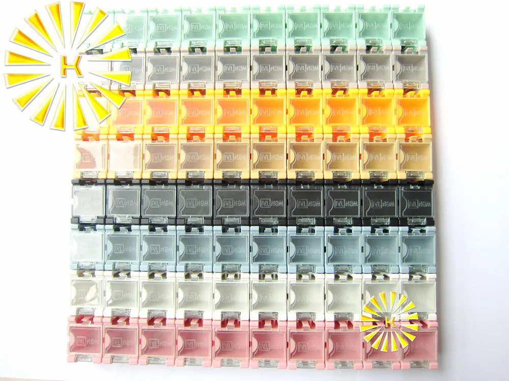 High quality 80pcs x SMD Capacitor Resistor SMT Electronic Component Mini Storage box Practical Jewelry storaged Case 8 colors
High quality 80pcs x SMD Capacitor Resistor SMT Electronic Component Mini Storage box Practical Jewelry storaged Case 8 colors