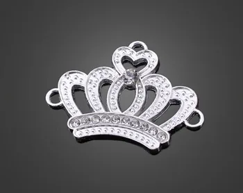 100pcs Silver Alloy Rhinestone Crown Connector Charms Pendants-DIY Jewelry Findings Bracelet Earrings Accessories 33.2mmX24.3mm
100pcs Silver Alloy Rhinestone Crown Connector Charms Pendants-DIY Jewelry Findings Bracelet Earrings Accessories 33.2mmX24.3mm