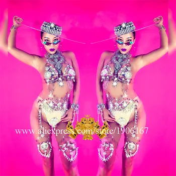 Nightclub Female Rhinestone Crystal Stage Performance Costume Singer Dancer Sexy Lady Party Event Evening Dress Halloweeen Suit
Nightclub Female Rhinestone Crystal Stage Performance Costume Singer Dancer Sexy Lady Party Event Evening Dress Halloweeen Suit