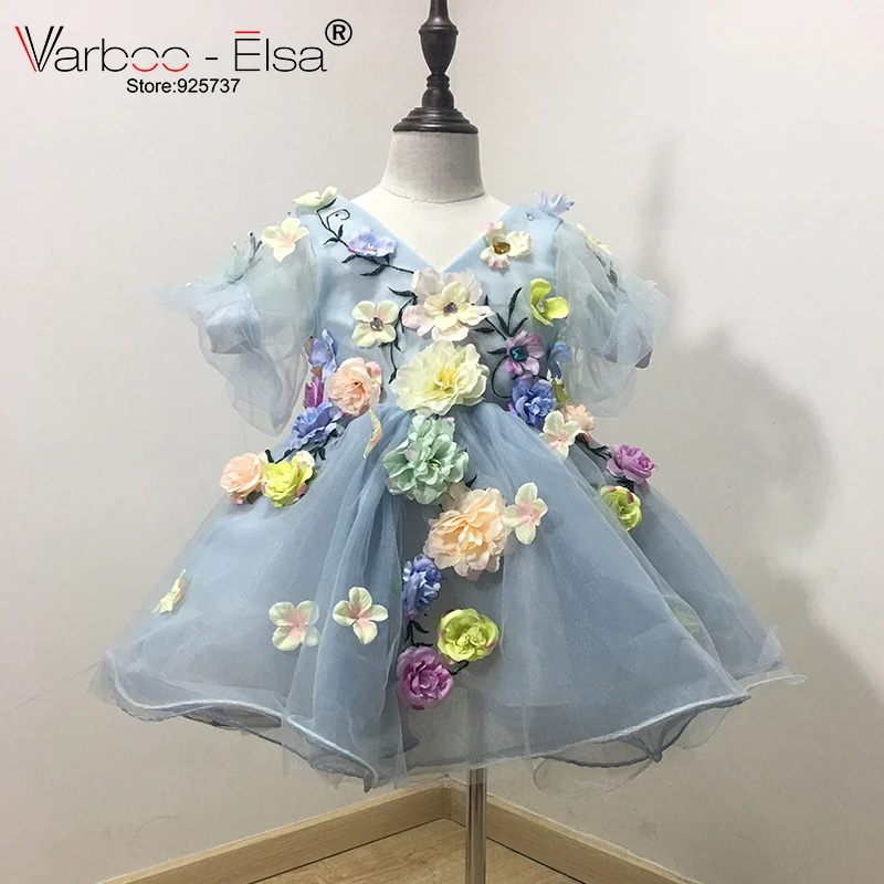 VARBOO_ELSA 2017 Flower Girls Dresses for Weddings custom Blue Organza Kids Evening Dresses 3D Appliques Holy Communion Dresses
VARBOO_ELSA 2017 Flower Girls Dresses for Weddings custom Blue Organza Kids Evening Dresses 3D Appliques Holy Communion Dresses