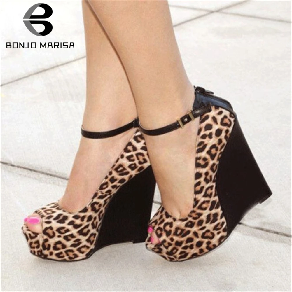 BONJOMARISA Big Size 47 Sexy Patchwork Leopard Platform Women Wedges Shoes Heels Summer Party High Heels Shoes Woman Pumps
BONJOMARISA Big Size 47 Sexy Patchwork Leopard Platform Women Wedges Shoes Heels Summer Party High Heels Shoes Woman Pumps