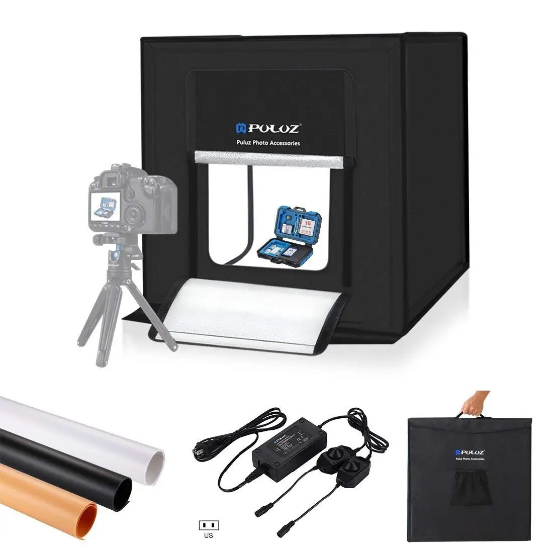 Shooting Tents Kit 60*60cm Portable Photo Studio Lighting Box Foldable Photography Light Softbox+3 Backgrounds Tabletop Shooting
Shooting Tents Kit 60*60cm Portable Photo Studio Lighting Box Foldable Photography Light Softbox+3 Backgrounds Tabletop Shooting