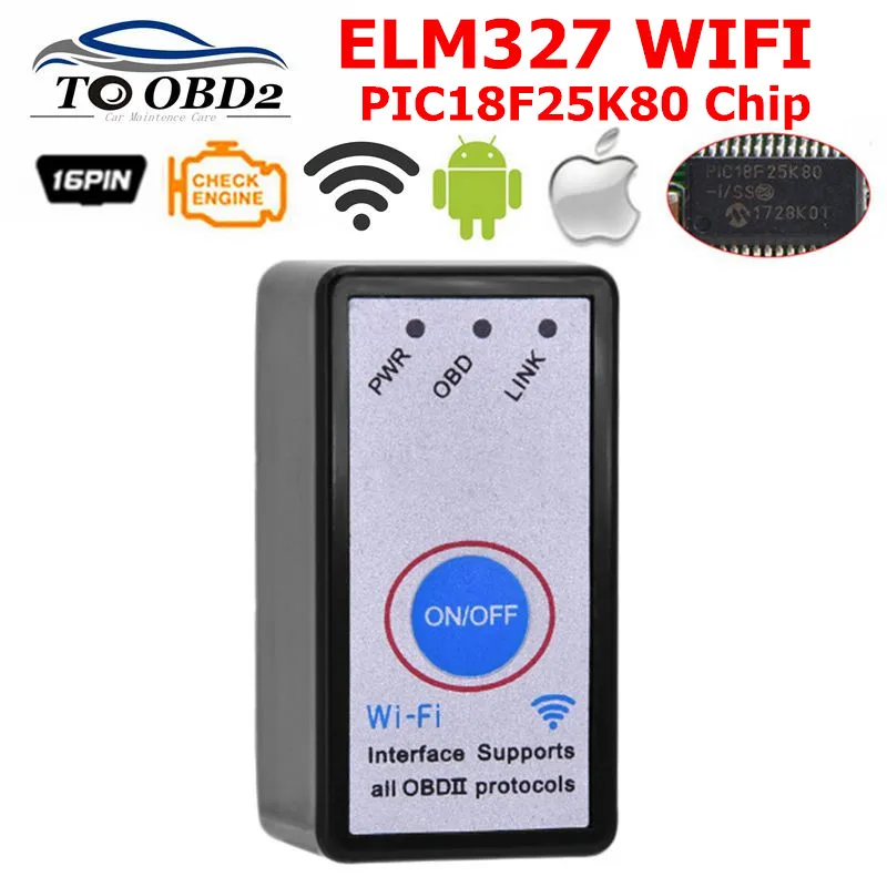 ELM327 WIFI OBD2 V1.5 Diagnostic Scanner With Power Switch on/off button elm327 have High Speed ARM Chip FOR White color
ELM327 WIFI OBD2 V1.5 Diagnostic Scanner With Power Switch on/off button elm327 have High Speed ARM Chip FOR White color