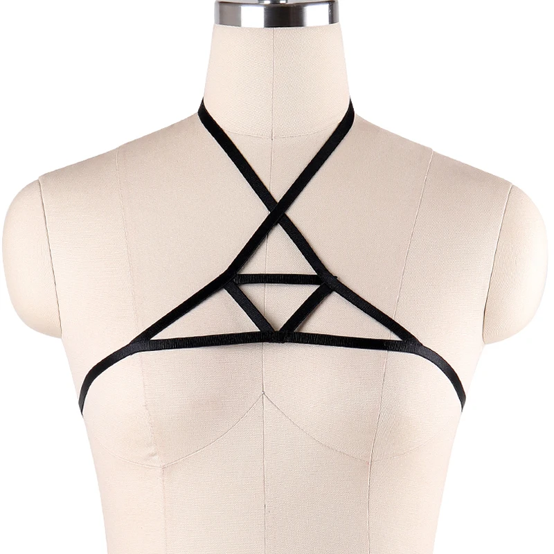 Sexy Womens Pastel Goth Bondage body Harness Lingerie Elastic Rave Wear Cage Bra gothic Harajuku Cosplay Body Harness Belt
Sexy Womens Pastel Goth Bondage body Harness Lingerie Elastic Rave Wear Cage Bra gothic Harajuku Cosplay Body Harness Belt