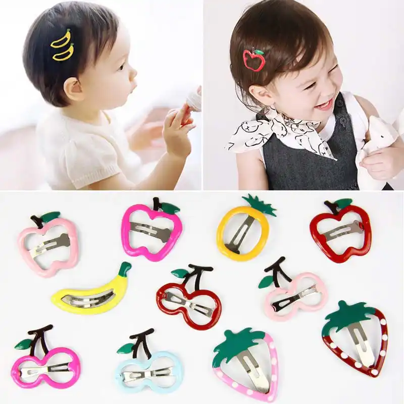 Cute Cartoon Fruits Strawberry Banana Girls Hairpins Princess