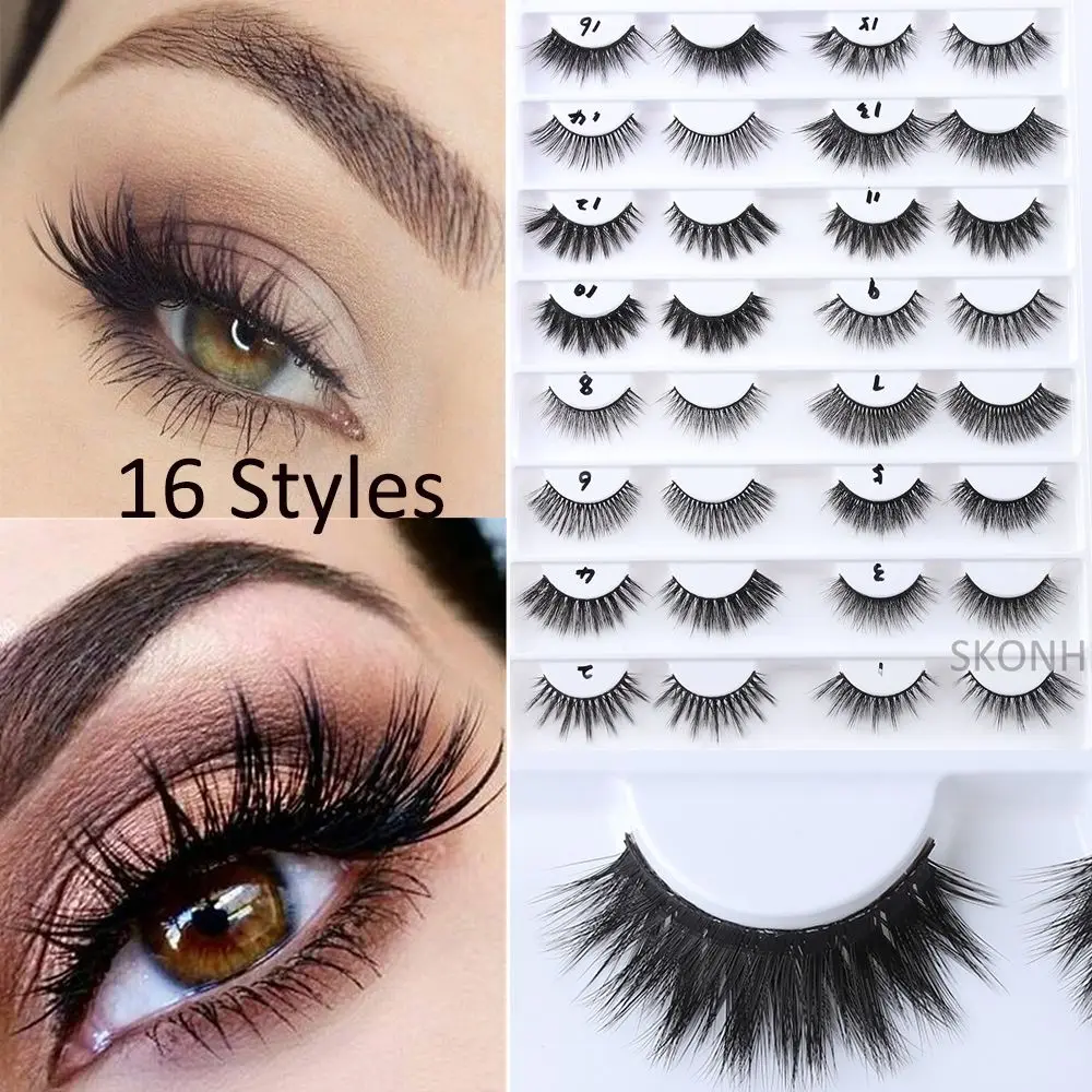 1 Pair 3D Faux Mink Hair Handmade 16 Styles False Eyelashes Wispy Longlasting Natural Thick Lashes Extension Tools
1 Pair 3D Faux Mink Hair Handmade 16 Styles False Eyelashes Wispy Longlasting Natural Thick Lashes Extension Tools