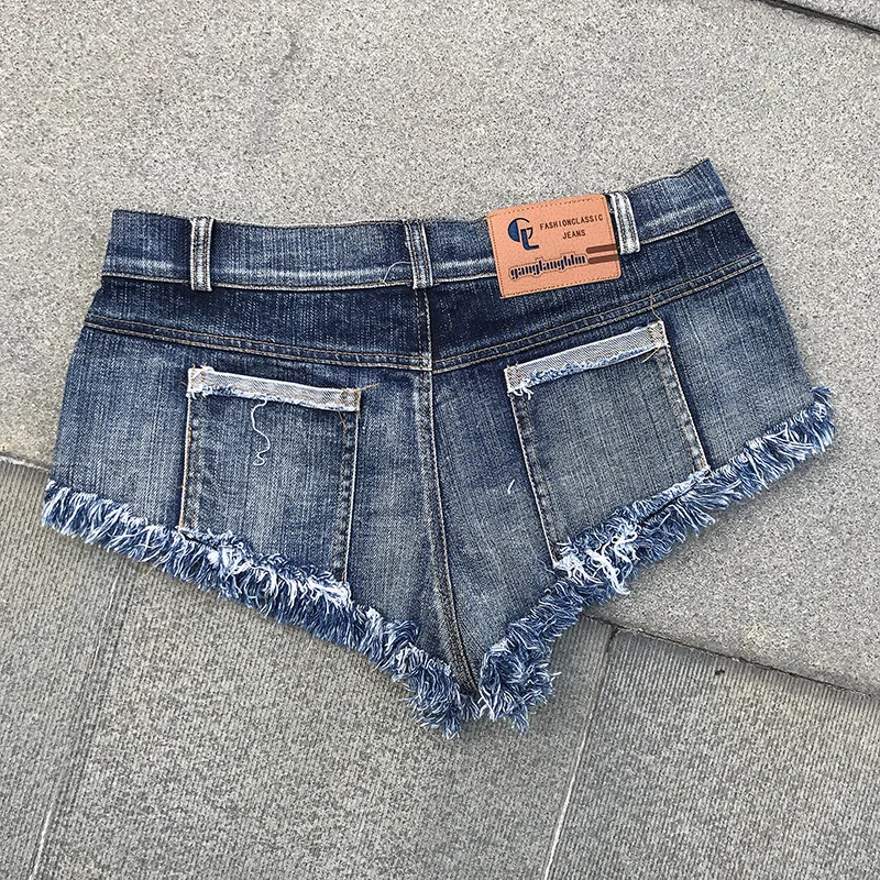 2019 Lauwoo Shorts Micro Sexy Hot Mini Denim Shorts Women Low Waist 