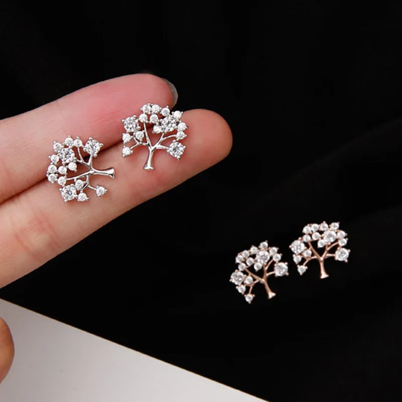 New 2018 Rose Gold & Silver Color CZ AAA Cubic Zircon Tree S925 Sterling Silver Stud Earrings for Women Wedding Charm Jewelry
New 2018 Rose Gold & Silver Color CZ AAA Cubic Zircon Tree S925 Sterling Silver Stud Earrings for Women Wedding Charm Jewelry
