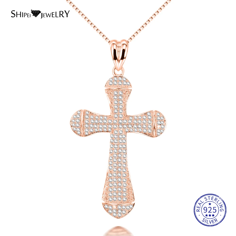 Shipei 100% 925 Sterling Silver White Sapphire Cross Pendant Fine Jewelry White Gold Rose Gold Yellow Gold Cross Necklace Women
Shipei 100% 925 Sterling Silver White Sapphire Cross Pendant Fine Jewelry White Gold Rose Gold Yellow Gold Cross Necklace Women