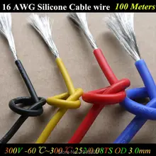 100 Meters 16 AWG Flexible Silicone Wire RC Cable 16AWG 252/0.08TS OD 3.0mm Tinned Copper Wire 1.27mm Square Model airplane Wire
100 Meters 16 AWG Flexible Silicone Wire RC Cable 16AWG 252/0.08TS OD 3.0mm Tinned Copper Wire 1.27mm Square Model airplane Wire