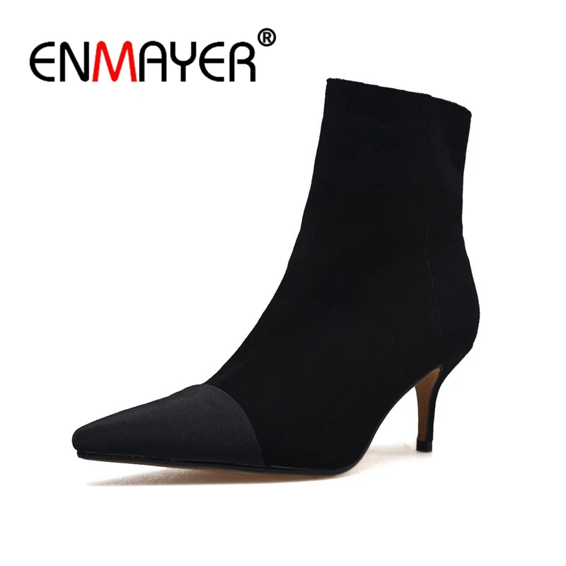 ENMAYER Women Ankle Boots Shoes women Size 34-39 Casual Pointed Toe Winter Thin High Heels Kid Suede Fashion boots Patch CR518
ENMAYER Women Ankle Boots Shoes women Size 34-39 Casual Pointed Toe Winter Thin High Heels Kid Suede Fashion boots Patch CR518