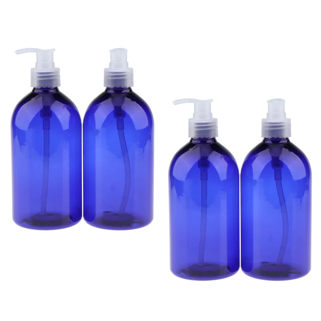 4Pcs Large Cosmetic Pump Bottles Shampoo Empty Lotion Travel Dispensers 500mL 4Pcs Large Cosmetic Pump Bottles Shampoo Empty Lotion Travel Dispensers 500mL