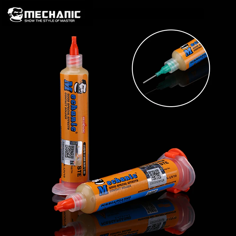 MECHANIC RMA-UV10 10cc Syringe Solder Paste Cream Soldering Flux For PCB/BGA/PGA/SMD Soldering Welding Repair Rework
MECHANIC RMA-UV10 10cc Syringe Solder Paste Cream Soldering Flux For PCB/BGA/PGA/SMD Soldering Welding Repair Rework
