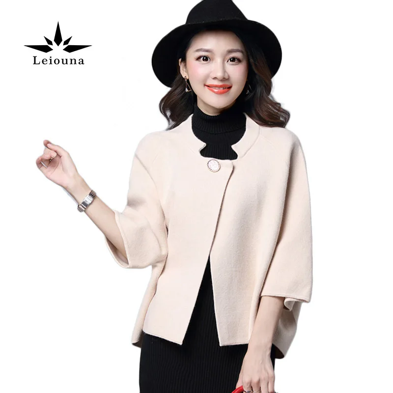 Leiouna Single Button Thick Winter Warm Overcoat Three Quarter Batwing Sleeve Female Sweater Suit Jacket Irregular New
Leiouna Single Button Thick Winter Warm Overcoat Three Quarter Batwing Sleeve Female Sweater Suit Jacket Irregular New