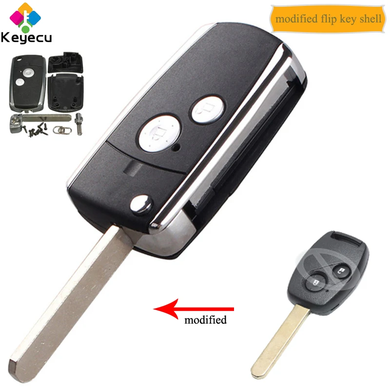 KEYECU Replacement Modified Flip Floding Remote Car Key Shell Case - 2 Buttons - FOB for Honda Civic CRV Jazz Accord Odyssey
KEYECU Replacement Modified Flip Floding Remote Car Key Shell Case - 2 Buttons - FOB for Honda Civic CRV Jazz Accord Odyssey