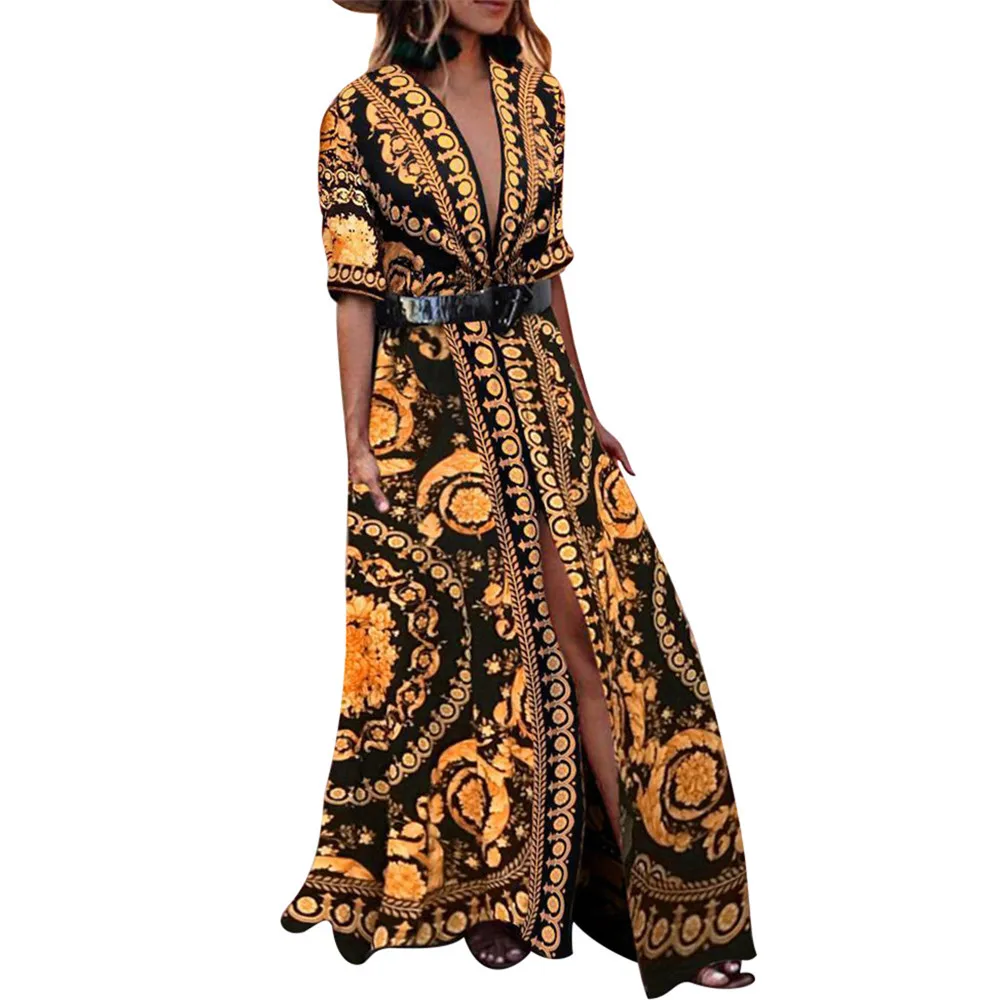 JAYCOSIN Women's Clothing Sexy Short Sleeve Pencil V-Neck Dress Bohemian Fashion Printing Robes Maxi Dress African Party Dresses
JAYCOSIN Women's Clothing Sexy Short Sleeve Pencil V-Neck Dress Bohemian Fashion Printing Robes Maxi Dress African Party Dresses