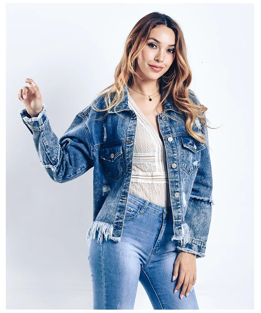 CBUCYI Denim women 2018 new European and American women's loose BF romantic su jacket jacket thin denim jacket (11)