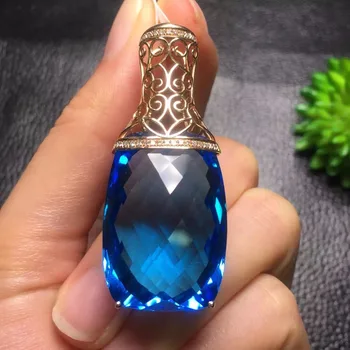 Fine Jewelry Collection Real 18K White Gold 100% Natural Blue Topaz Gemstone Pendant Necklace For Women Fine Pendants
Fine Jewelry Collection Real 18K White Gold 100% Natural Blue Topaz Gemstone Pendant Necklace For Women Fine Pendants