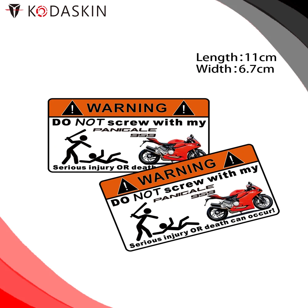 

KODASKIN Motorcycle Cheap 2D Creative Warning Sticker Decal for DUCATI panigale 959